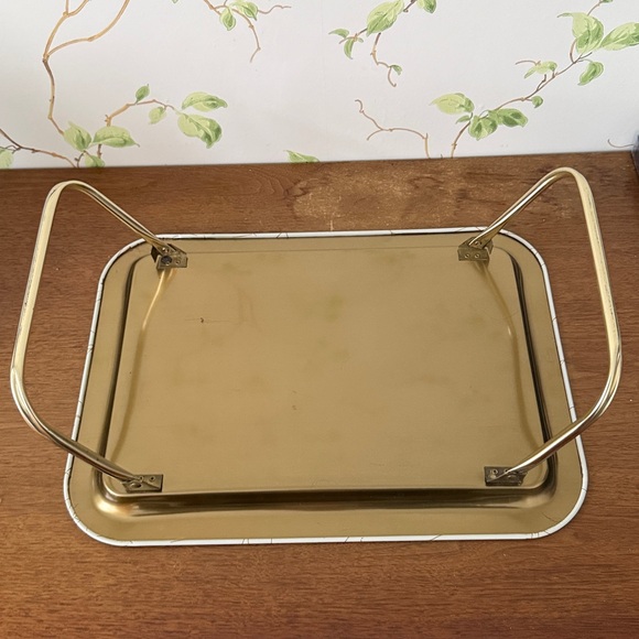 Vintage 70s Butterfly Fern Metal TV Lap Bed Tray with Foldable Legs - Picture 4 of 10